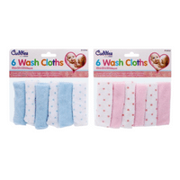Cuddle Baby Wash Cloths 6 Pack