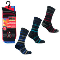 Mens Heat Machine 1.6 Tog Thermal Socks Stripe