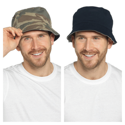 Mens Camo Print Bucket Hat