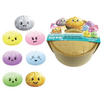 Large Squishy Bao Buns 420g - 7 Assorted Colours & Faces