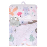 Hugs And Kisses Woodland Print Sherpa Baby Blanket