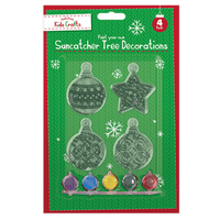 Christmas Suncatcher Tree Decorations with Paint 4 Pack