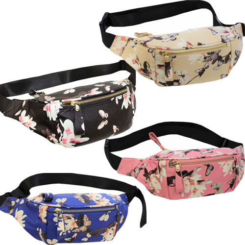 Floral Design Bum Bag Assorted Colours | Wholesale Bags | Wholesale ...