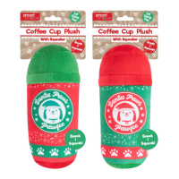 Smart Choice Squeaky Christmas Coffee Plush Dog Toy