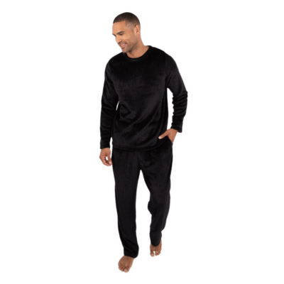 Mens Fine Ribbed Fleece Lounge Set