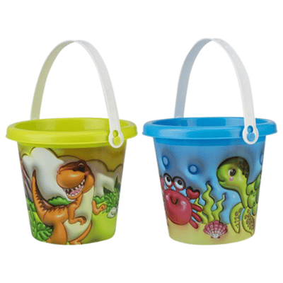 Beach Fun Round Bucket Dino & Sea Life