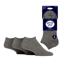 Mens Diabetic Gentle Grip Trainer Socks Grey