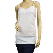 Ladies Cotton Vest with Lace Detail