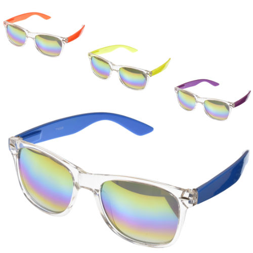 Adult Clear Frame Sunglasses With Iridescent Effect