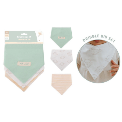 First Steps Farm Friends Bandana Dribble Bibs - Pack Of 3