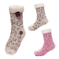 Ladies 1 Pair Animal Print Cosy Slipper Socks