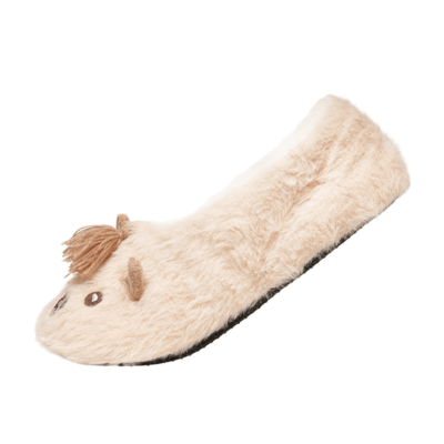 Ladies Highland Cow Faux Fur Slipper Socks With 3D Sleep Mask