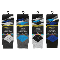 Mens 3 Pack Suit Socks Argyle Design