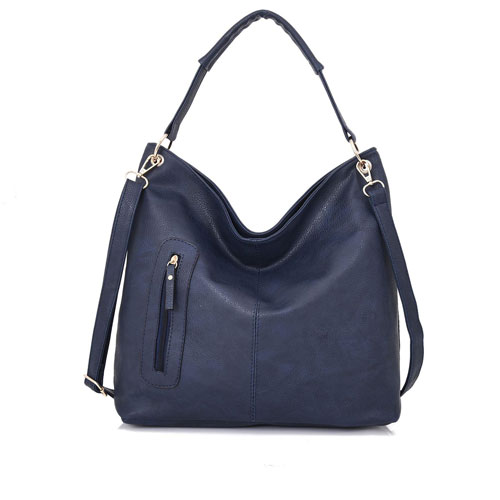 Nattie Side Zip Slouch Bag Navy Blue