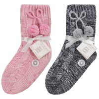 Girls Sparkle Knit Sherpa Lined Socks with Gripper