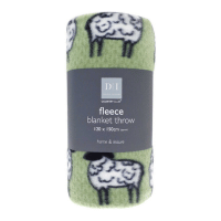 Sheep Design Fleece Blanket Throw
