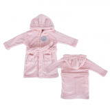 Hugs And Kisses Pink Baby Hooded Robe One Size