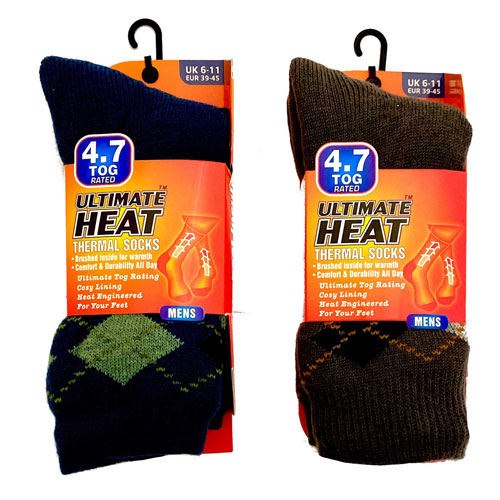 Mens Ultimate Heat Thermal Socks Argyles Wholesale Socks Wholesale Thermal Socks A&K