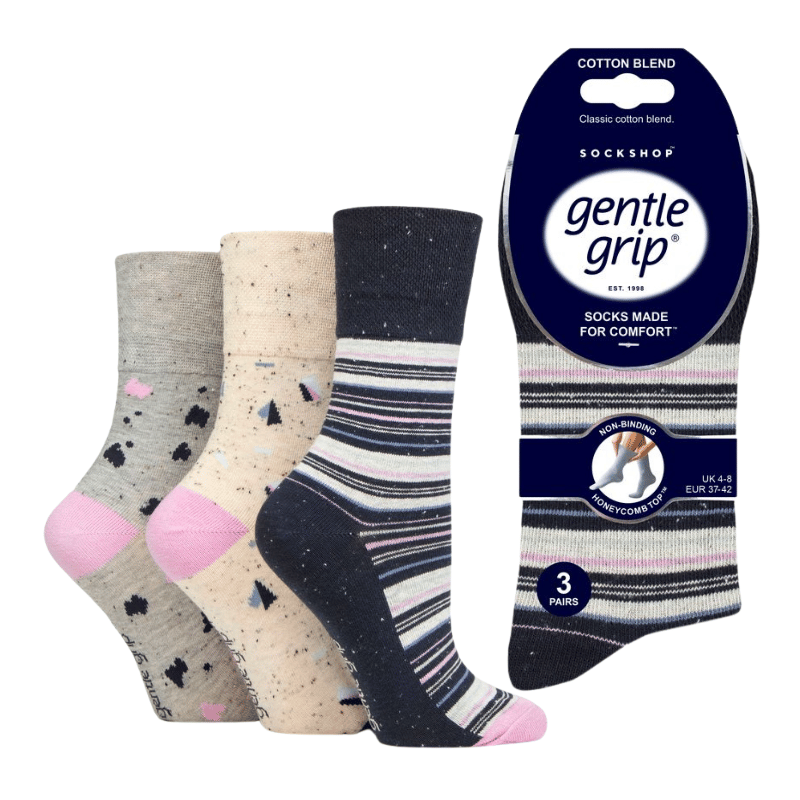 Ladies Gentle Grip Socks Summer Terazzo