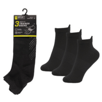 Mens 3 Pack Gym Socks with Gripper - Black