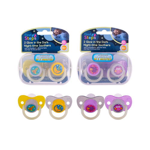 Night time Soother With Steriliser Box 2 Pack