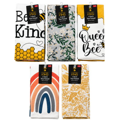 3 Pack Velour Fancy Design Tea Towels