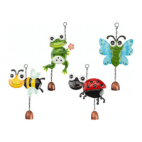 Metal Happy Animal Wind Chimes 4 Assorted Designs