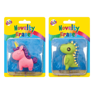 3D Novelty Erasers - Dinosaur & Unicorn