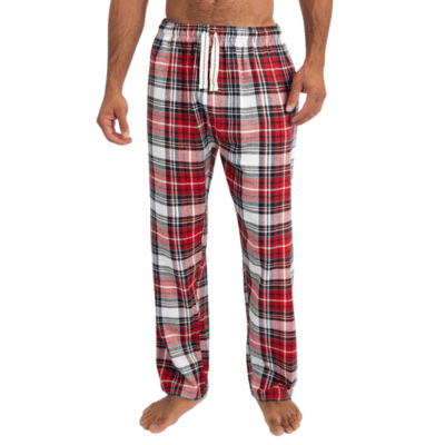 Mens Woven Red Check Flannel Lounge Pants