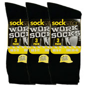 Socksation Mens Black Work Socks 3 Pack