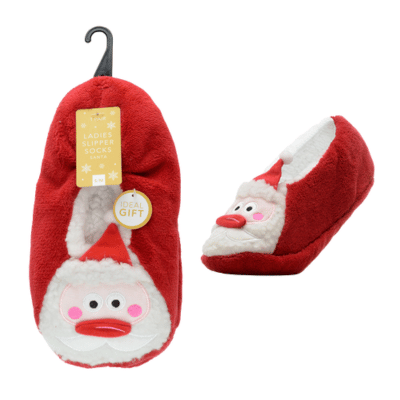 Ladies Santa Slipper Socks
