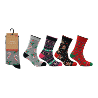 Ladies 4-8 Novelty Christmas Design Socks