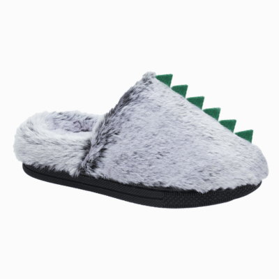Boys Dino Mule Slipper - Grey