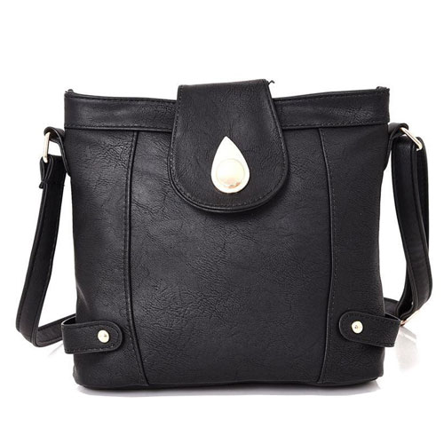 Larilla Tear Drop Clasp Cross Body Bag Black | Wholesale Bags & Purses ...
