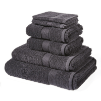 Luxury Touch 6 Piece Towel Bale Black With Ribbon