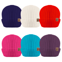 Kids Ribbed Beanie Hats Assorted Colours