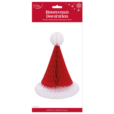 Santa Hat Honeycomb Christmas Decoration
