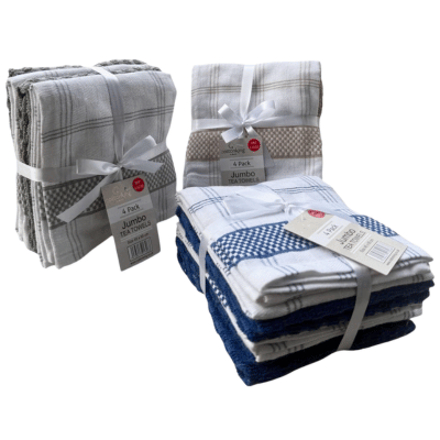 4 Pack Jumbo Tea Towels Chess Design