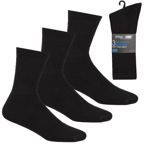 Boys 3 Pack Sports Socks Black | Wholesale Socks | Wholesale Trainer ...