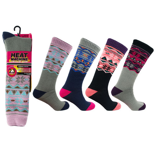 Ladies Heat Machine Long Thermal Socks Aztec 2.3 Tog
