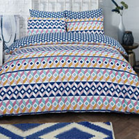 Geometric Stripe Brights Duvet Set