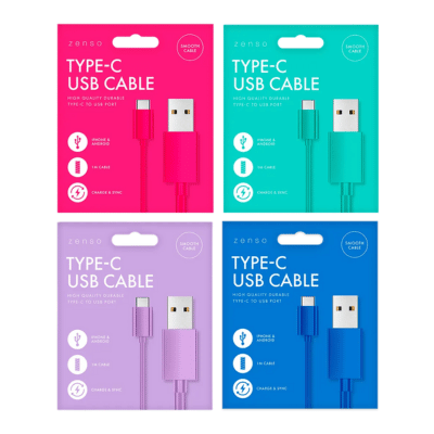 Type-C to USB Coloured Cable 1M