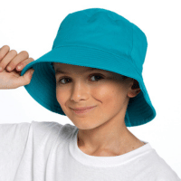 Kids Aqua Cotton Bucket Hat