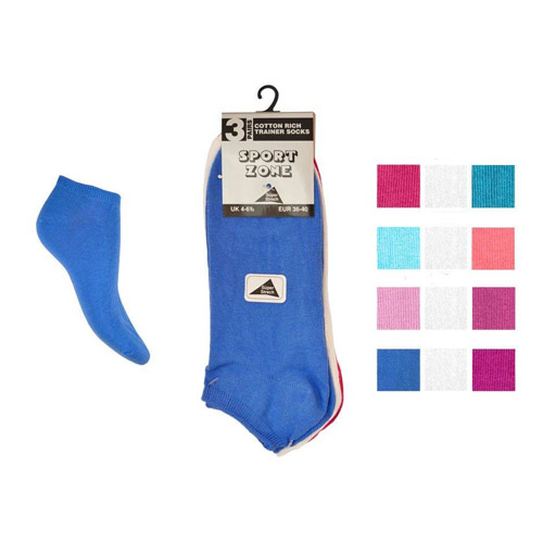 Plain Trainer Socks Dark Pastel