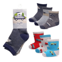 Baby Boys 3 Pack Cars/Trucks Design Socks