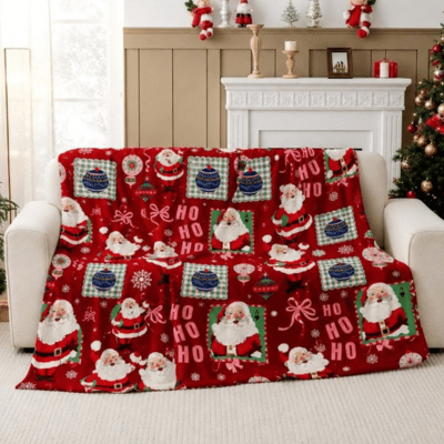 Christmas Design Flannel Throw - Santa Mail 230cm x 230cm