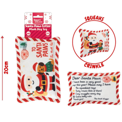 Festive Letter To Santa Crinkle Dog Toy