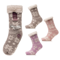 Ladies Fairisle Print Cosy Slipper Socks