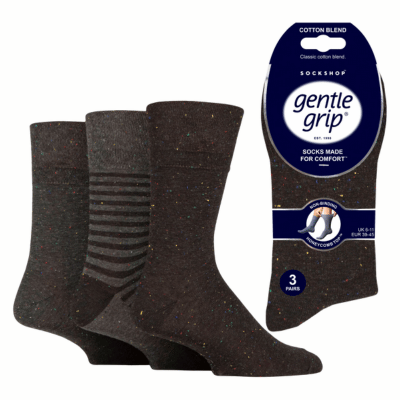 Mens Gentle Grip Socks Nepped Charcoal