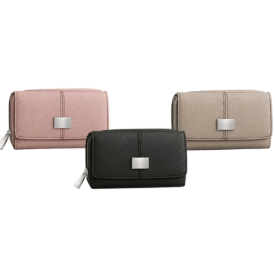 Ladies Zip Purse With Front Panel Card Wallet